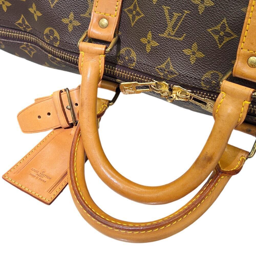 LOUIS VUITTON Authentic Brown Monogram Keepall 55 Boston Bag - Picture 11 of 16